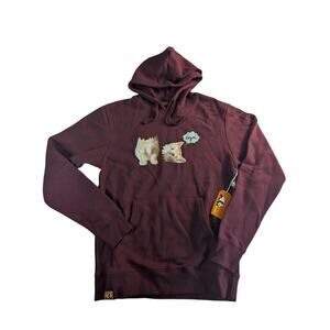 Enjoi Skateboard Men's Small Decapitated Kitty Pullover Hoodie Sweatshirt Merlot
